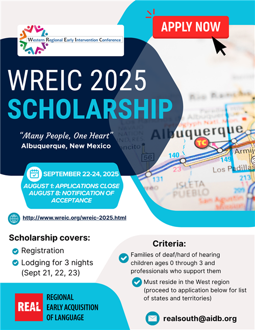 WREIC 2025 Scholarship flyer with dates, link to register and criteria
